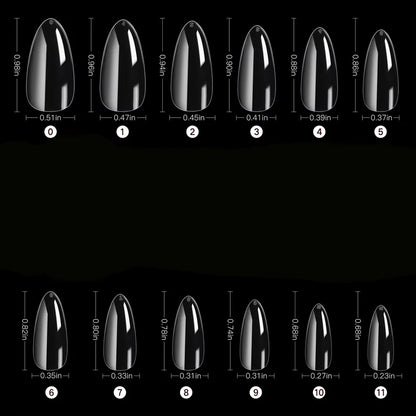 240 Almond False Nail Tips Clear Matt Soft Fake Nails Extension