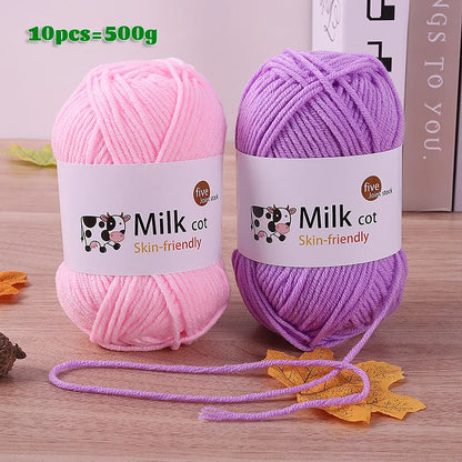 150g milk yarn handmade medium coarse DIY weaving yarn ball for