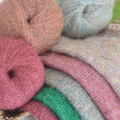 250g Large Bag of Colorful Glittery Wool Mohair Yarn, DIY Materials