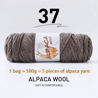 500g High-Quality Alpaca Wool Yarn 245 Thick Wool Yarn Casual Knitting