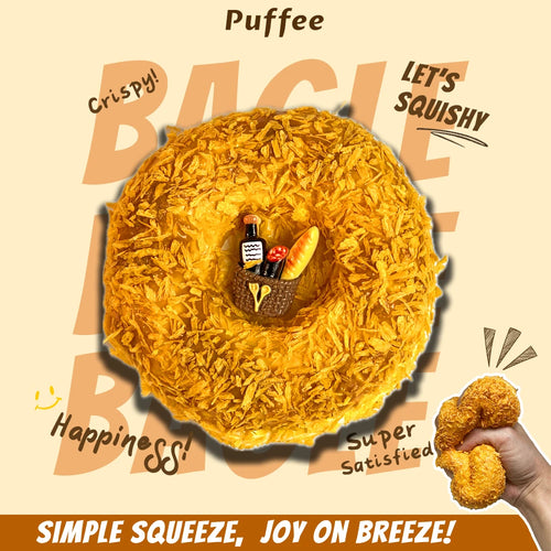 Bagel Food-grade Silicone Squishy, Creamy Soft Adhesive Toy, Taba