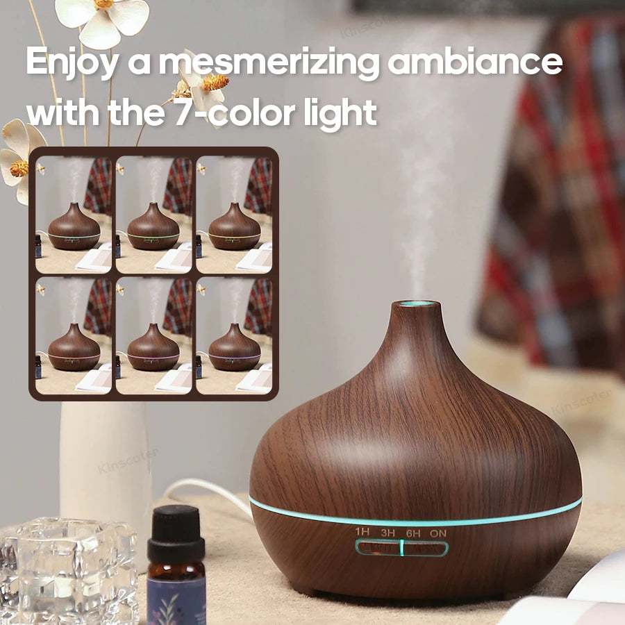 Wood Grain Aromatherapy Diffuser USB Humidifier Desktop Air Purifier