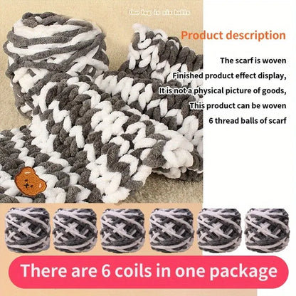 6 Thread Balls+1 Teddy Bear Jewelry Handmade Gift Woven Scarf Thread
