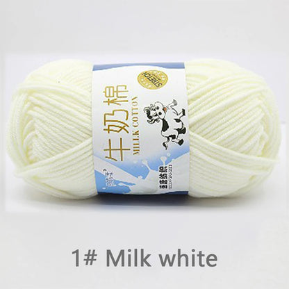 50Gram/Set Milk Cotton Yarn Crochet Line High-quality 5 Strand Milk