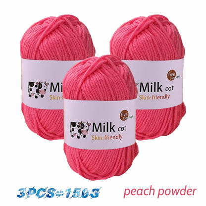 150g milk yarn handmade medium coarse DIY weaving yarn ball for