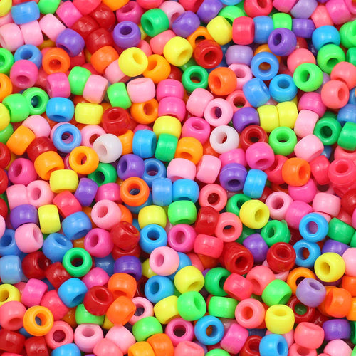 100/200/400pcs 6x9mm Solid Color Large Hole Pony Beads DIY Jewelry