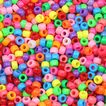 100/200/400pcs 6x9mm Solid Color Large Hole Pony Beads DIY Jewelry