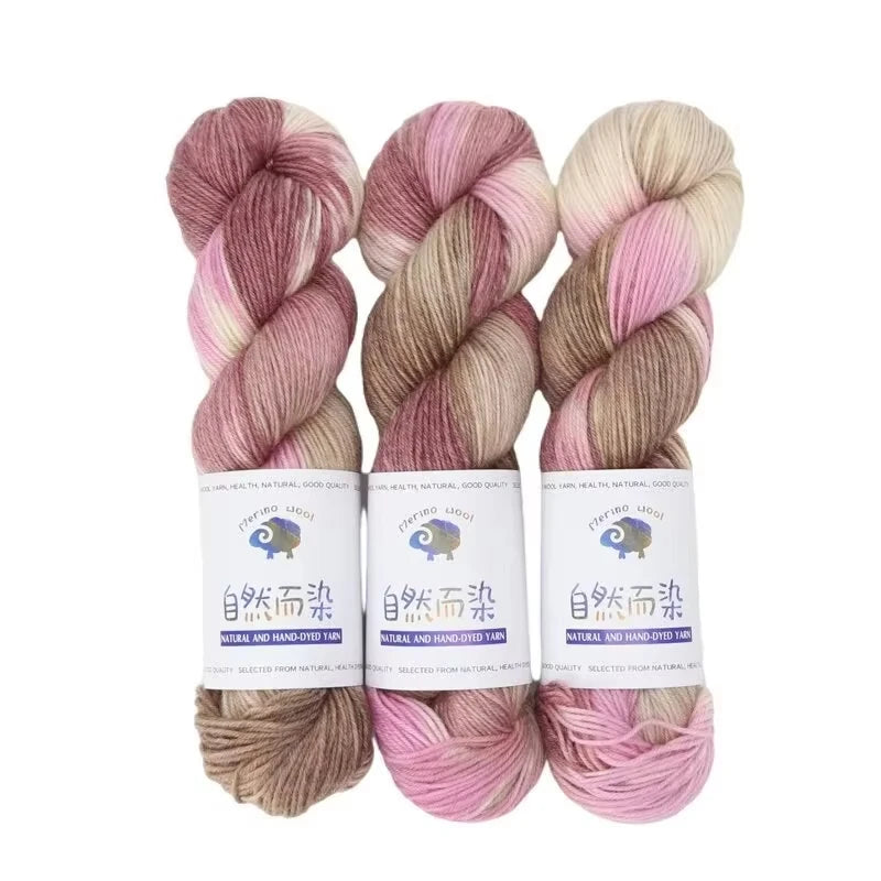 1Pc 100g/roll Merino Wool Yarn Handmade Dyed Wool Yarn Soft Sweater