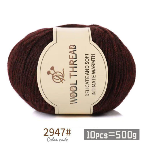 500g 290 Medium Coarse Combed Alpaca Wool Yarn, Autumn and Winter Warm