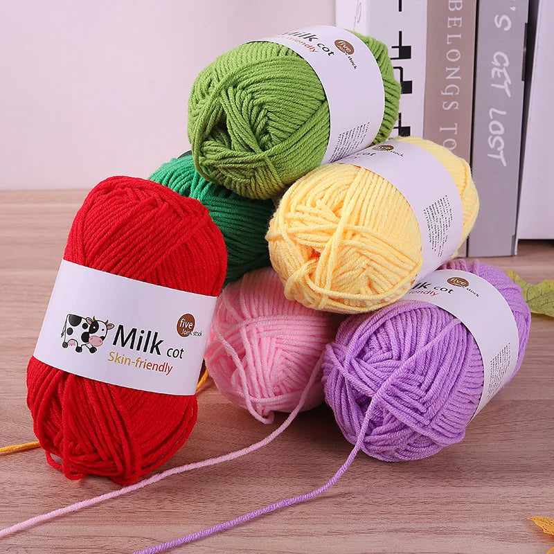 150g milk yarn handmade medium coarse DIY weaving yarn ball for