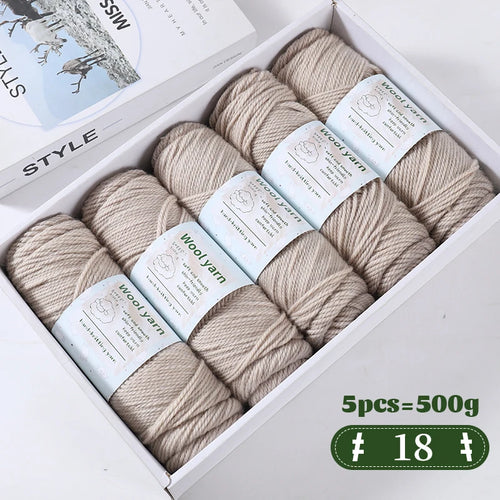 500g Gradient Dyed Rainbow Alpaca Wool Yarn, Thick Yarn for Hand