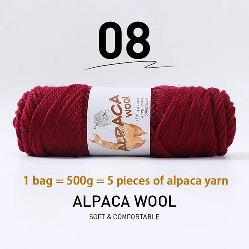 500g High-Quality Alpaca Wool Yarn 245 Thick Wool Yarn Casual Knitting