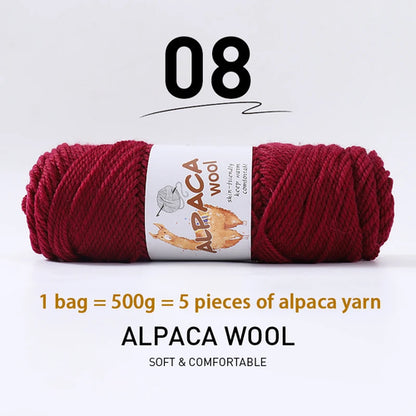 500g High-Quality Alpaca Wool Yarn 245 Thick Wool Yarn Casual Knitting