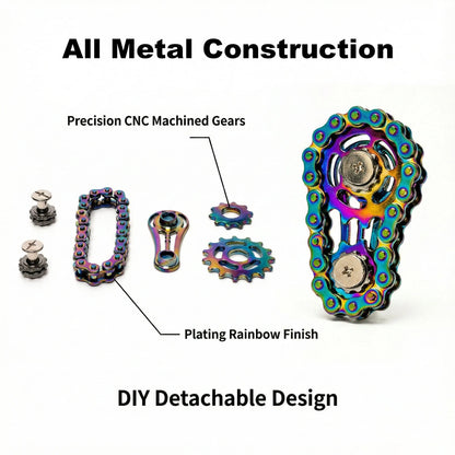 Bicycle Chain Finger Spinner, Silent CNC Machined Stainless Steel Gear