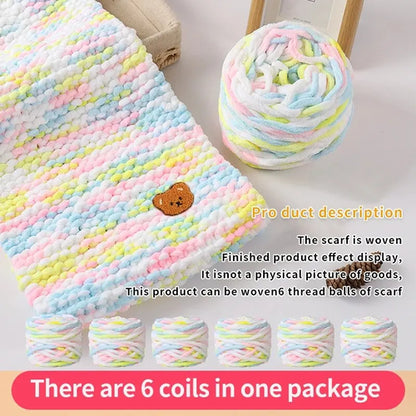 6 Thread Balls+1 Teddy Bear Jewelry Handmade Gift Woven Scarf Thread
