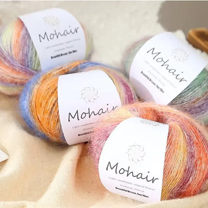 Gradient Mohair Soft Cotton Yarn DIY Crochet Hand Knitting Yarn