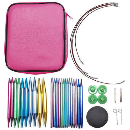 Aluminum Circular Knitting Needles Set Interchangeable Crochet Hooks
