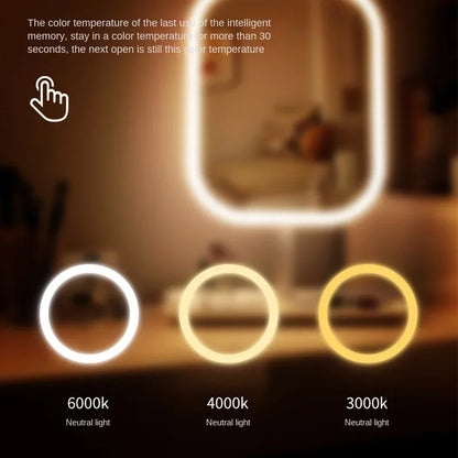 LED Desktop Vanity Mirror 3 Color Dimmable Light Makeup Mirror Light