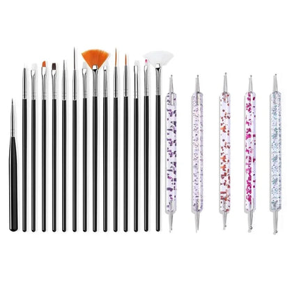 5/20Pcs Nail Art Brush Design Tip Painting Drawing Carving Dotting Pen