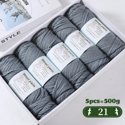 500g Gradient Dyed Rainbow Alpaca Wool Yarn, Thick Yarn for Hand