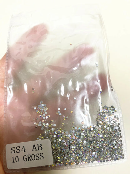 1Bag 3D AB/Clear Mixed-Shaped Round Nail Art Charms Sparkly Flatback
