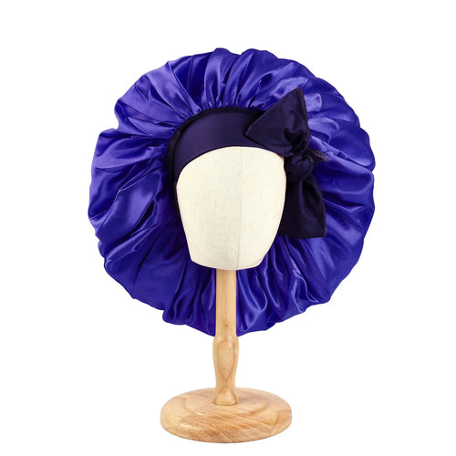 New Women Large Satin Bonnet Silky Night Sleeping Cap with Stretchy