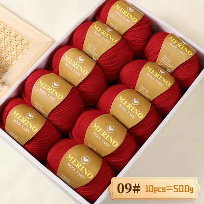 500g of High-Quality 212 Medium-Fine Alpaca Wool Yarn 10 pack