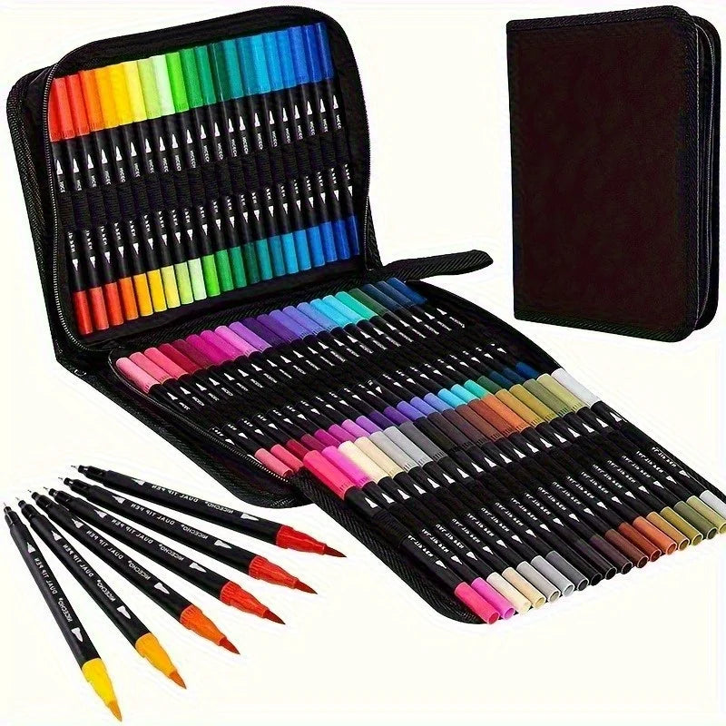 Vibrant Double-Ended Watercolor Markers – Art Set for Drawing