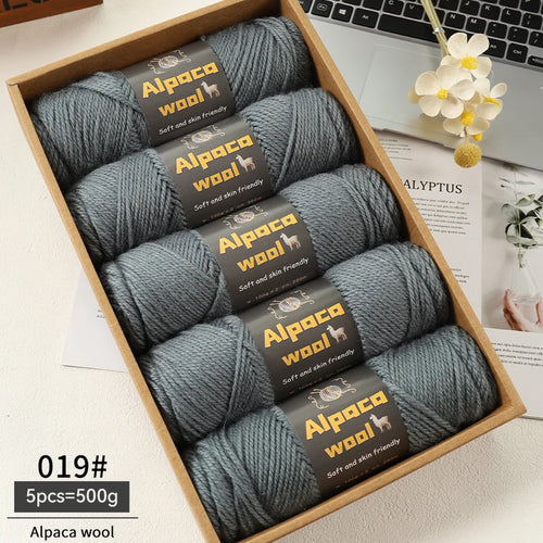 500g Alpaca Wool 245 Chunky Knitting Yarn Multi-Color Autumn and