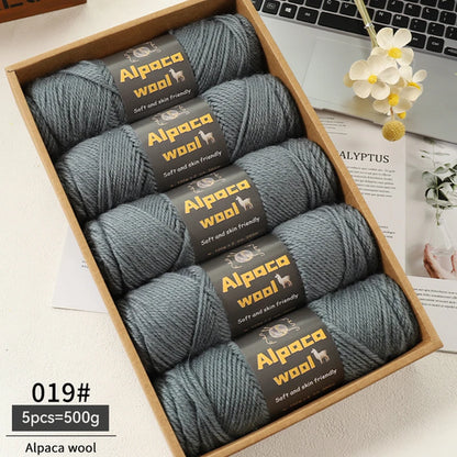 500g Alpaca Wool 245 Chunky Knitting Yarn Multi-Color Autumn and