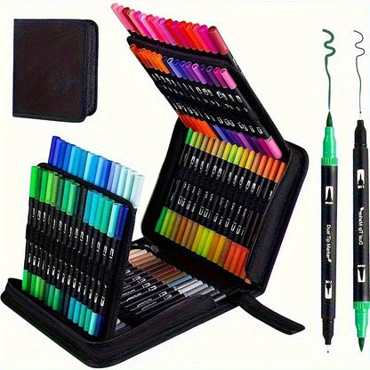Vibrant Double-Ended Watercolor Markers – Art Set for Drawing