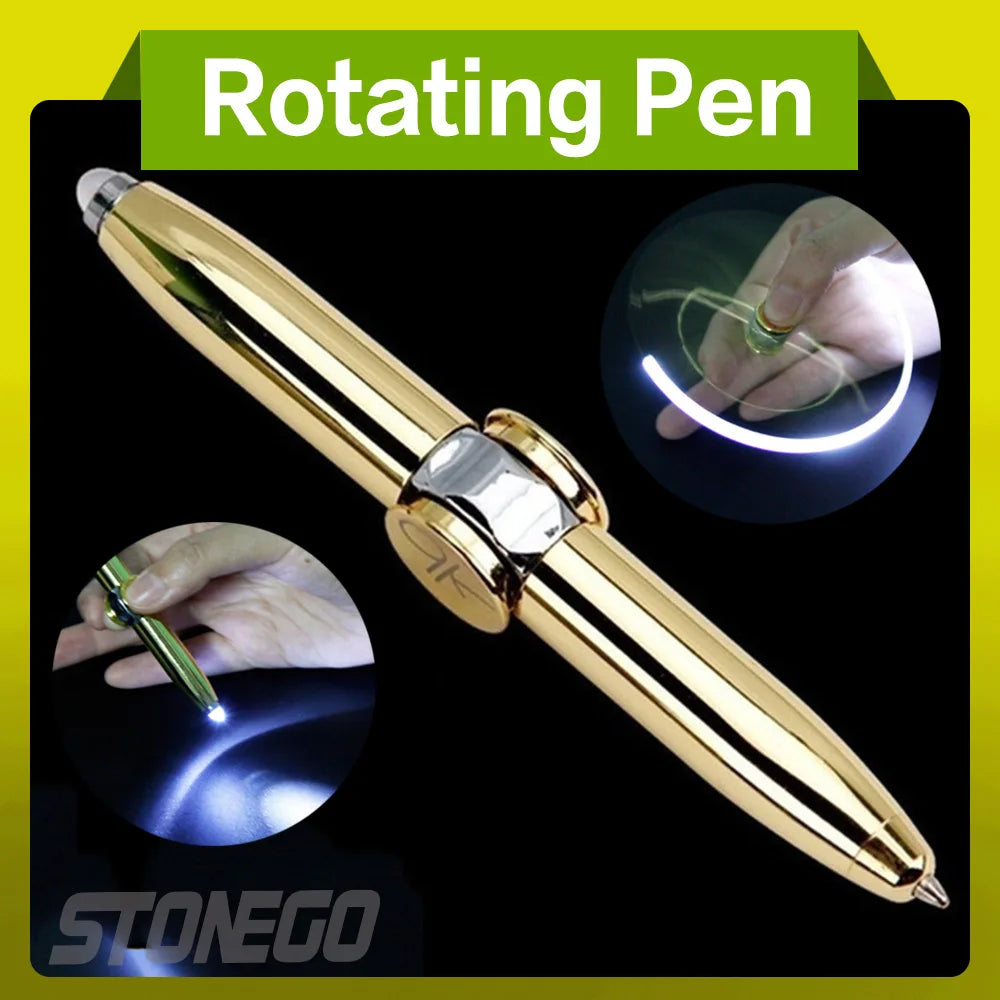 STONEGO Relieve Stress Spinner Pen Gyroscope Decompression Light Ball
