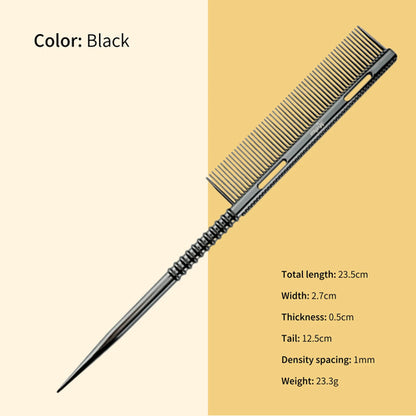 New Design Rat Tail Aluminium Styling Comb Professional Barber Heat