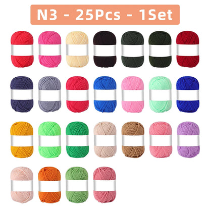 25(50)pcs/bag 4 Ply Milk Cotton Yarn For Hand Knitting Crocheting