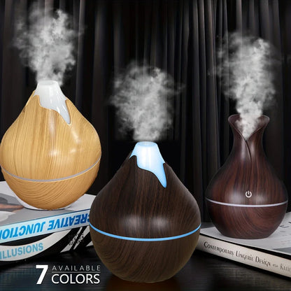 350ML USB Aroma Oil Diffuser Wood Electric Humidifier Ultrasonic Air