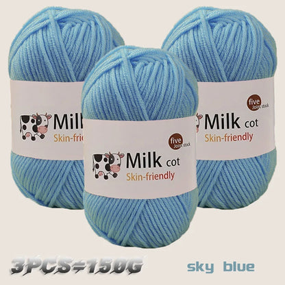 150g milk yarn handmade medium coarse DIY weaving yarn ball for