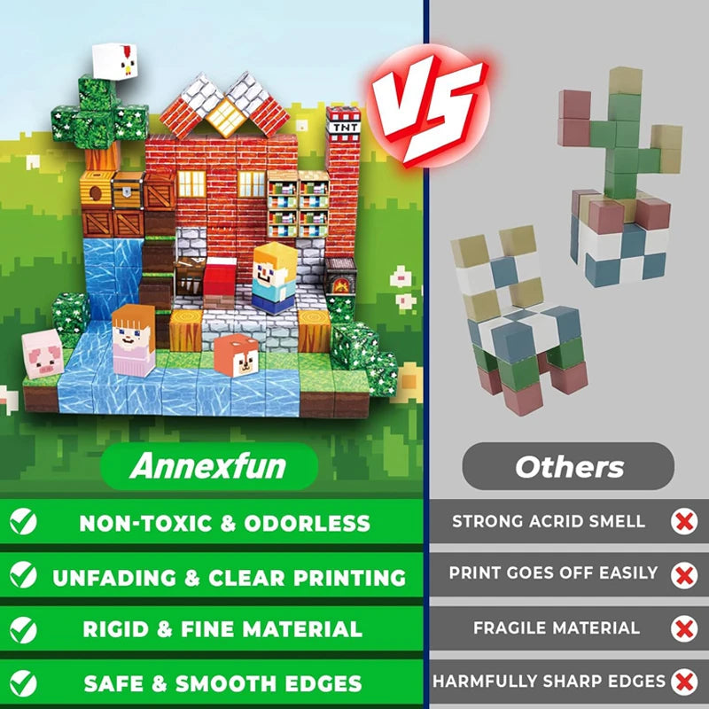 Magnetic Building Blocks Mine World Magnet Cube for Stacking