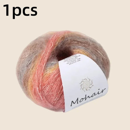 Gradient Mohair Soft Cotton Yarn DIY Crochet Hand Knitting Yarn