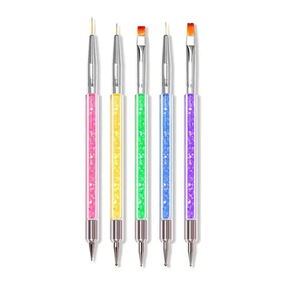 5/20Pcs Nail Art Brush Design Tip Painting Drawing Carving Dotting Pen