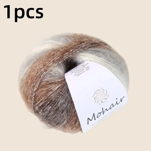 Gradient Mohair Soft Cotton Yarn DIY Crochet Hand Knitting Yarn
