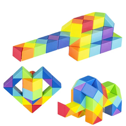 Colored Magic Cube Toys Magic Rule Snake Multi-color Puzzle Fidget