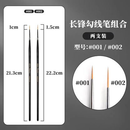 1/2/3/5pcs Rigger Artist Paint Brush Extra Long Fine Point Liner Tip
