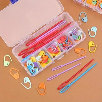 Sewing Knitting Kits Large Eye Blunt Yarn Needles & Plastic Weaving