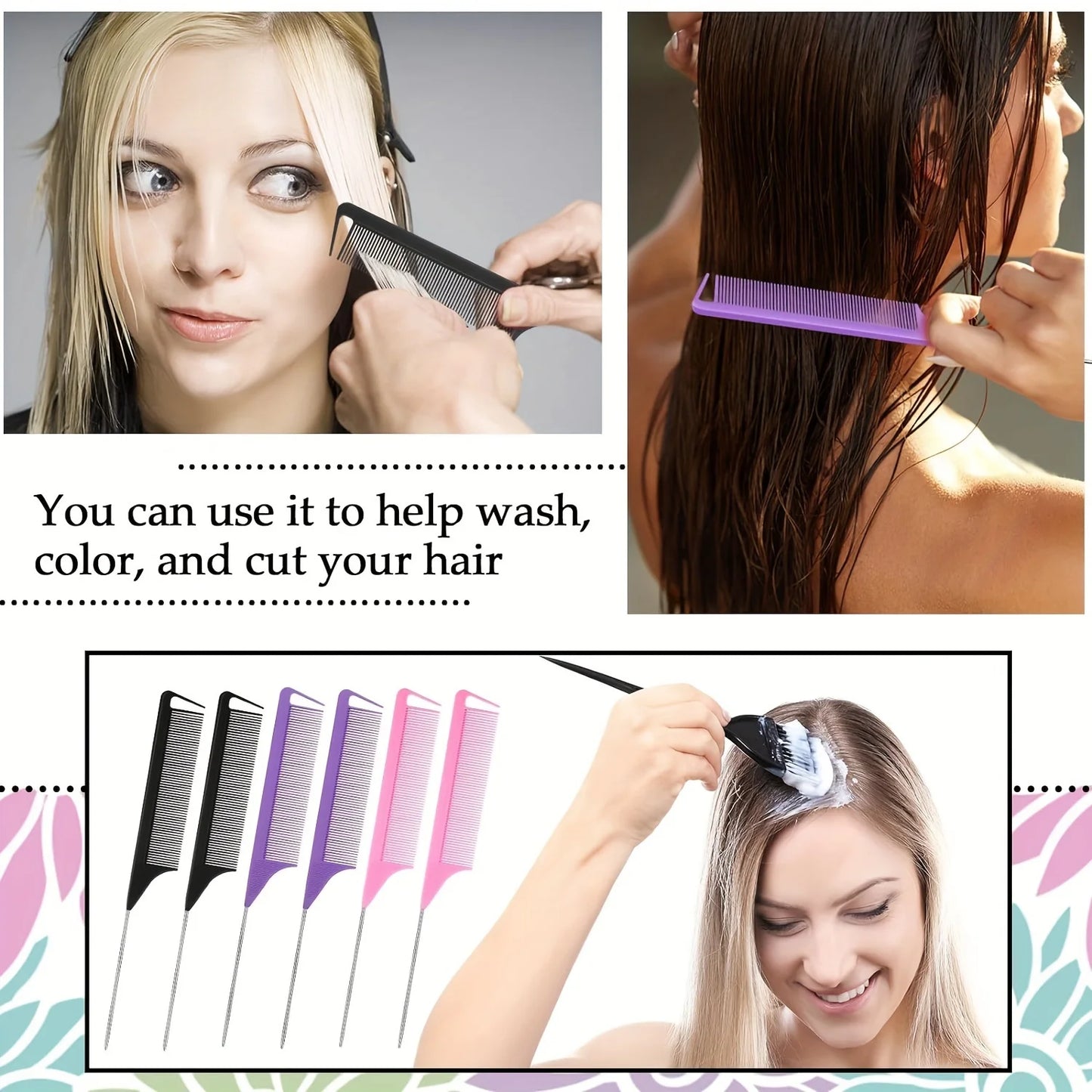 30 piece pointed tail comb set, suitable for hairstyle design, plastic