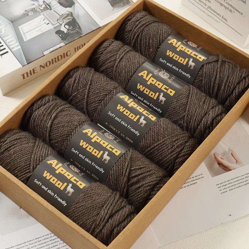 500g Alpaca Wool 245 Chunky Knitting Yarn Multi-Color Autumn and