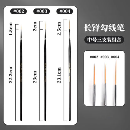 1/2/3/5pcs Rigger Artist Paint Brush Extra Long Fine Point Liner Tip