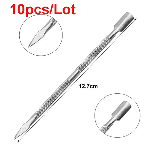 Double-ended Stainless Steel Cuticle Pusher Dead Skin Push Remover For