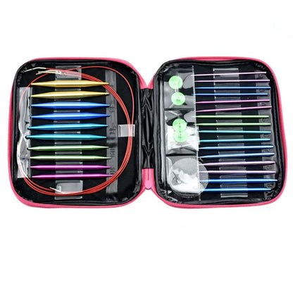 Aluminum Circular Knitting Needles Set Interchangeable Crochet Hooks