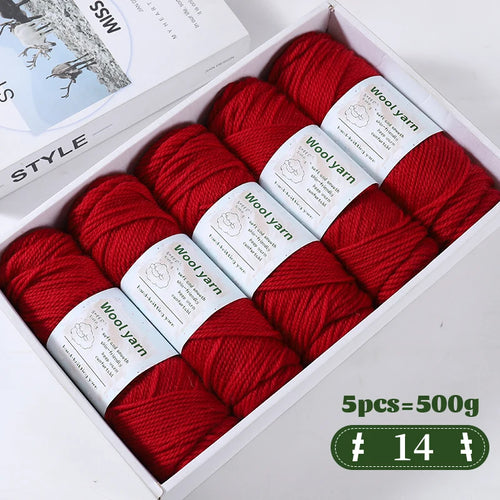 500g Gradient Dyed Rainbow Alpaca Wool Yarn, Thick Yarn for Hand