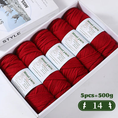 500g Gradient Dyed Rainbow Alpaca Wool Yarn, Thick Yarn for Hand
